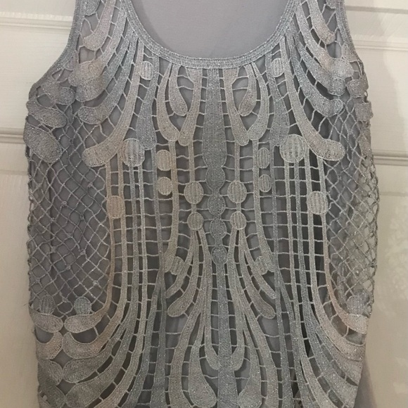 Express Silvery Metallic Dress Tank - Picture 2 of 5